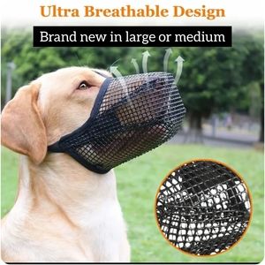 Dog Mesh Muzzle Prevents Biting Breathable Adjustable protective new Med or LG